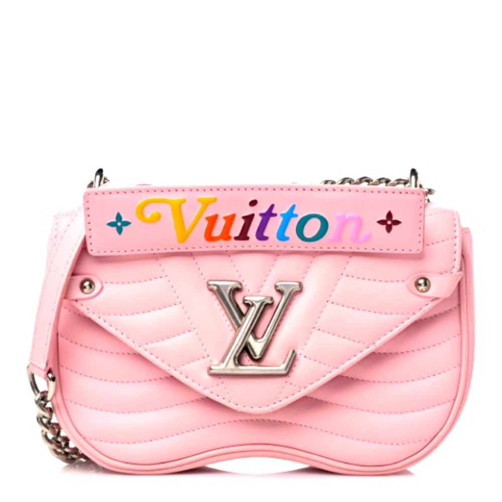 ✨ Authentic 💋 Louis Vuitton Pink New Wave Chain Bag Silver Harware PM